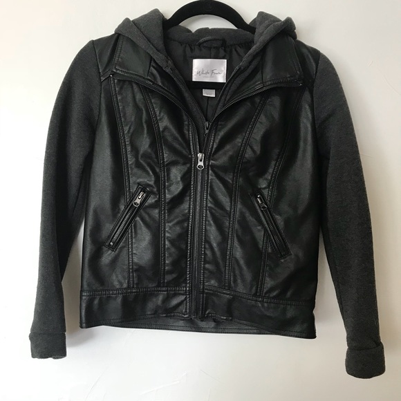 White Fawn Other - Tilly’s Faux Leather Hooded Jacket